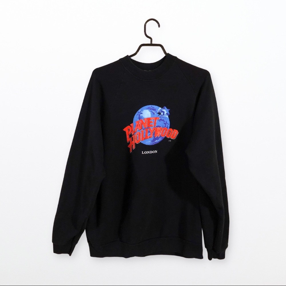 Planet Hollywood Vintage Pullover Graphic London Crewneck Sweatshirt Sweater